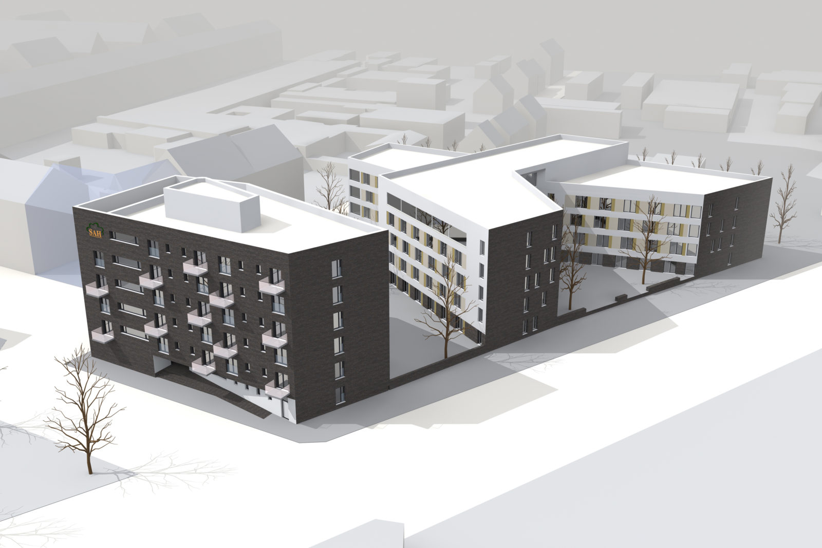 Neubau Altenwohnheim in Leipzig, Eutritzsch - Vogelperspektive