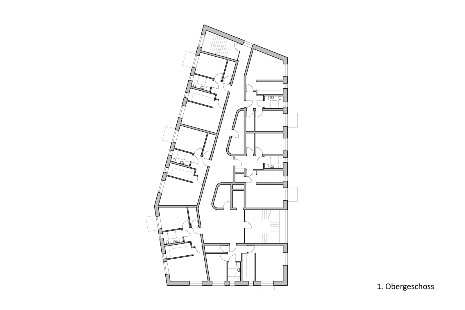 Neubau Altenwohnheim in Leipzig, Eutritzsch - 1. Obergeschoss