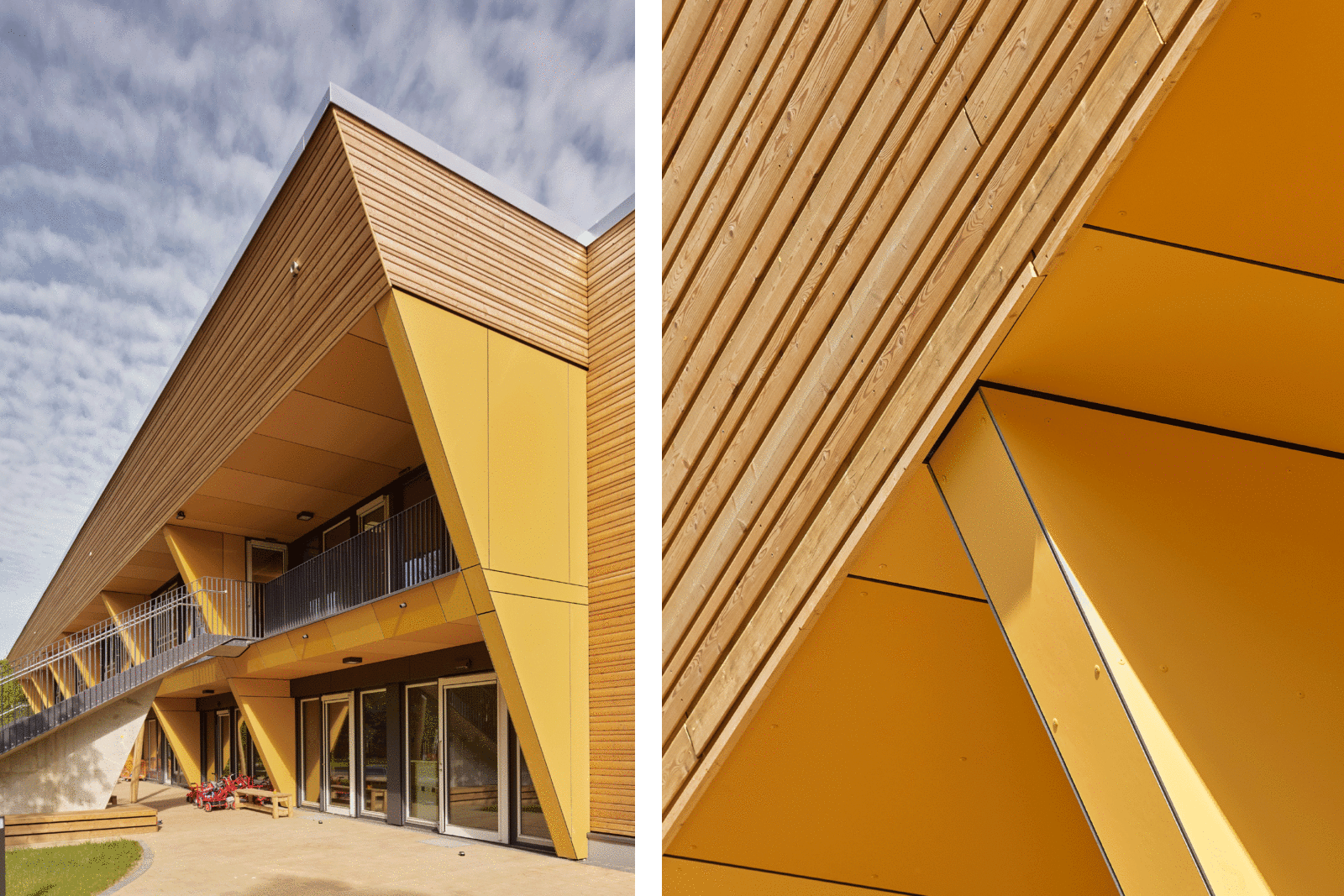 Neubau Kita und Familienzentrum Kändlerstraße - Fassadendetail